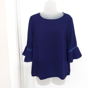 MISS DAISY Flounce Sleeve Top Violet Size …